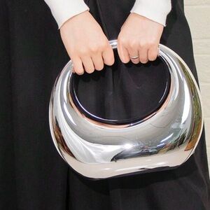 Metallic Moon Shape Clutch Bag